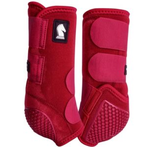 classic equine flexion by legacy2 front support boots, crimson, medium