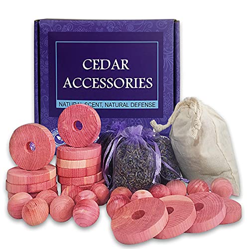 Cedar Space Cedar Blocks for Clothes Storage-36 PCS 100% Aromatic Red Cedar Wood Protection for Wardrobe Closet Clothes Storage