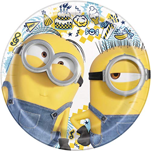 Minions 2 Despicable Me Birthday Party Supplies and Decorations For 16 Guests Paper Plates Napkins Cups Table Cover and Yellow Plastic Cutlery Set