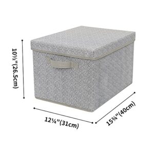 GRANNY SAYS Bundle of 3-Pack Gray Rectangular Lidless Storage Bins & 3-Pack Gray Rectangular Storage Bins with Lids