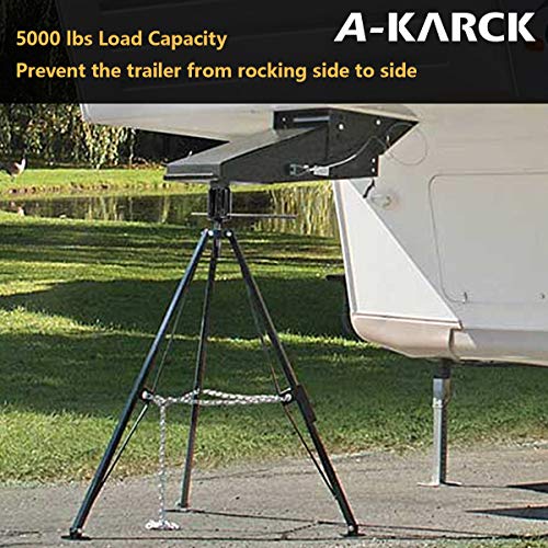 A-KARCK King Pin Adjustable Tripod 5th Wheel Stabilizer, Fifth Stabilizer Tripod Jack with 5000 lbs Load, Reduce Side-to-Side Movement of RV