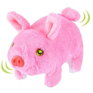 artcreativity walking pig toy that oinks, wiggles, and lights up, battery operated oinking piggy with moving tail and nose, interactive piglet pet toy for kids, best gift for boys and girls
