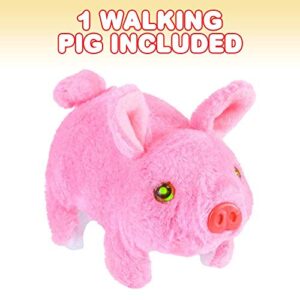 ArtCreativity Walking Pig Toy That Oinks, Wiggles, and Lights Up, Battery Operated Oinking Piggy with Moving Tail and Nose, Interactive Piglet Pet Toy for Kids, Best Gift for Boys and Girls