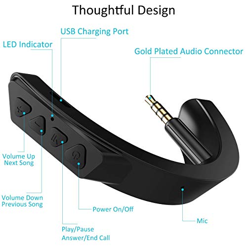 YOCOWOCO Wireless Bluetooth Adapter and Ear Pads Replacement for Bose QuietComfort QC25 (Black)