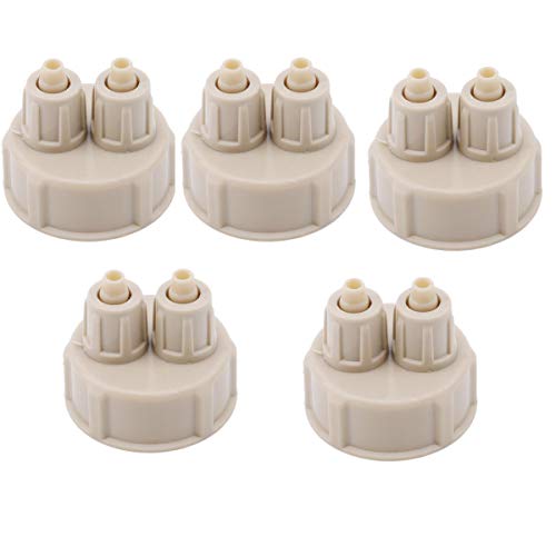 Aquarium CO2 Generator Carbon Dioxide Reactor Fish Tank DIY Quick Twist Bottle Cap Air Diffuser Generator Part,5pieces/Plastic