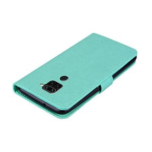 COTDINFORCA Compatible with Xiaomi Redmi Note 9 Case Glitter Wallet Case Leather with Card Slots Flip Case for Women Crystal Owl Embossing Shockproof Case for Xiaomi Redmi Note 9 Green YK