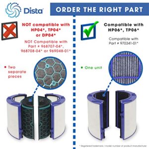 Dista Filter - 970341-01 Premium Combi 360 Glass True Hepa Filter Compatible with Dyson Air Purifier Model PH01 PH02 PH03 PH3A PH04 TP06 HP06 TP07 HP07 TP7A TP09 HP09 for for Dyson Pure Cool +Hot +Humidify CRYPTOMIC Tower Purifying Fan Part # 970341-01 97