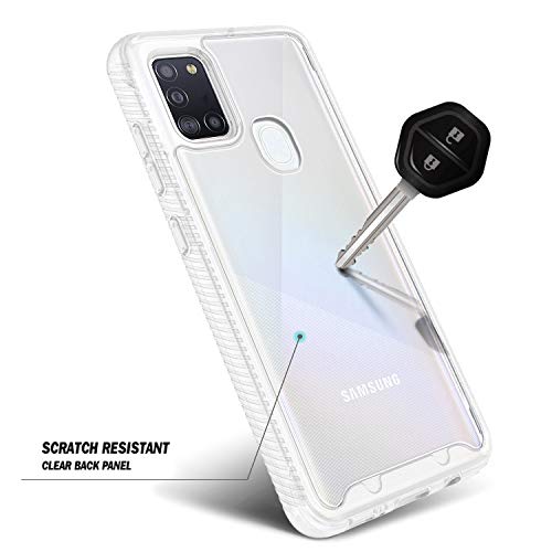 E-Began Case for Samsung Galaxy A21s (Not Fit A21), Full-Body Protective Rugged Bumper Cover with Built-in Screen Protector, Shockproof Impact Resist Durable Phone Case -Matte