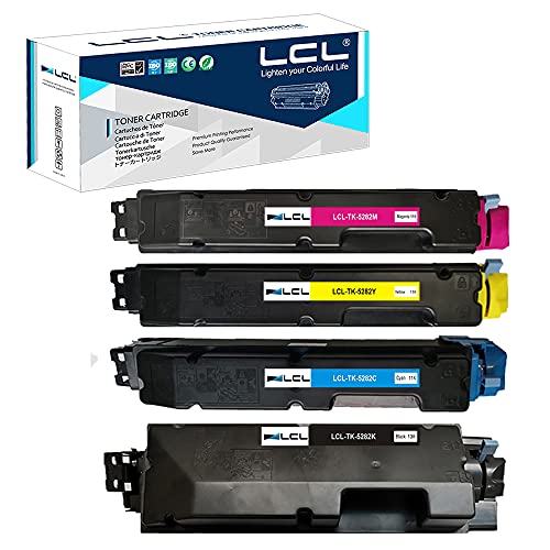 LCL Compatible Toner Cartridge Replacement for Kyocera TK5282 TK-5282 TK-5282K TK-5282C TK-5282M TK-5282Y 1T02TW0US0 1T02TWCUS0 1T02TWBUS0 1T02TWAUS0 (Black Cyan Magenta Yellow 4-Pack )