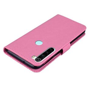 COTDINFORCA Compatible with Xiaomi Redmi Note 8 Case Glitter Wallet Case Leather with Card Slots Flip Case for Women Crystal Owl Embossing Shockproof Case for Xiaomi Redmi Note 8 Pink YK
