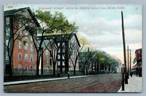 fall river ma pleasant street durfee mills antique postcard