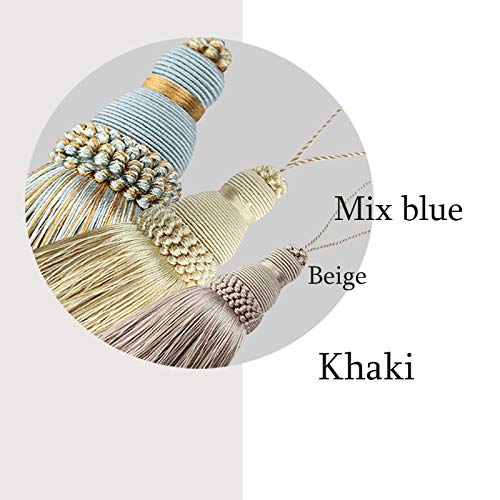 Fenghuangwu Colorful Tassel Key Tassel DIY Accessories for Curtain and Home Decoration-Mix blue-2PCS