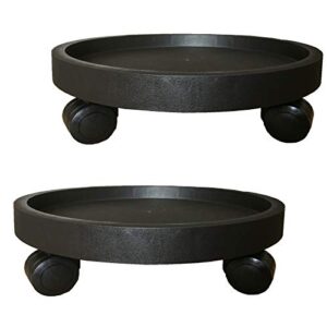 2 pack of 12.6 inch heavy duty plant caddy with wheels,rolling plant stand pot trolley,wheeled planter saucer tray,potted flower mover dolly with casters round coaster for indoor outdoor