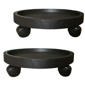 2 Pack of 12.6 Inch Heavy Duty Plant Caddy with Wheels,Rolling Plant Stand Pot Trolley,Wheeled Planter Saucer Tray,Potted Flower Mover Dolly with Casters Round Coaster for Indoor Outdoor