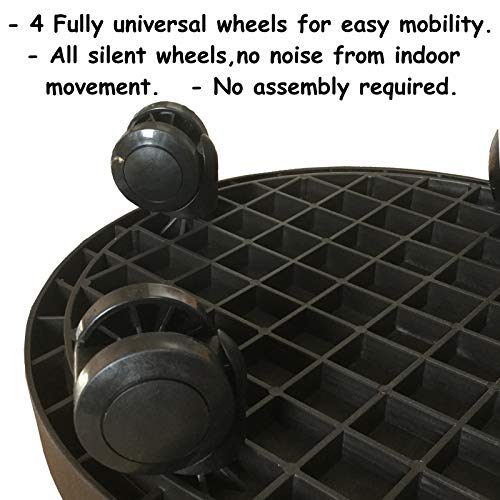 2 Pack of 12.6 Inch Heavy Duty Plant Caddy with Wheels,Rolling Plant Stand Pot Trolley,Wheeled Planter Saucer Tray,Potted Flower Mover Dolly with Casters Round Coaster for Indoor Outdoor