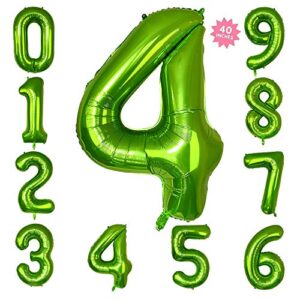 40 inch green jumbo digital number balloons 4 huge giant balloons foil mylar number balloons for birthday party,wedding, bridal shower engagement