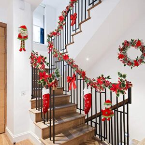 Mocoosy 6.3FT Red Berry Christmas Garland with Pine Cones and Poinsettia, Artificial Berries Garland Poinsettia Christmas Decorations for Indoor Outdoor Fireplace Winter Holiday Xmas Home Decor