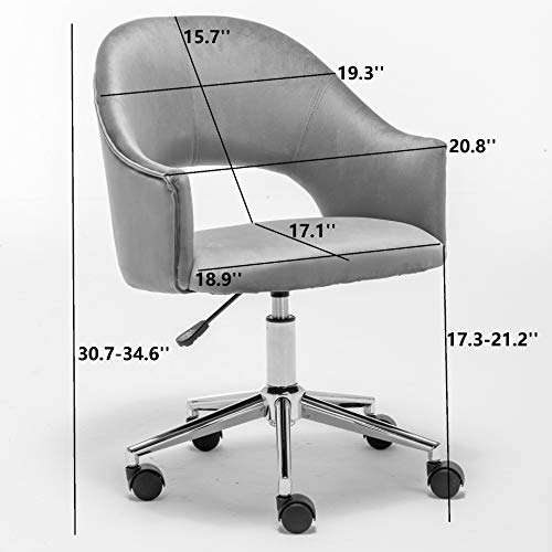 BTEXPERT Gold OfficeDesk Fancy Rosegold 360 Swivel Rolling Modern Desk Office Home Chair. Contemporary Golden Frame and Durable Castors, Adjustable, Rose Pink