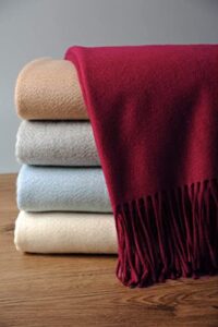 ep mode 100% pure cashmere throw blanket for sofa, classic design with gift box (merlot)