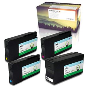 summit ink remanufactured ink cartridge replacement 4 pack for hp 962 for officejet pro 9010 9015 9016 9018 9020 9025