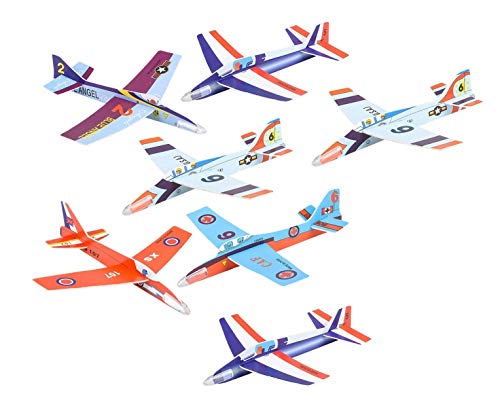 GRANITE MOUNTAIN PRODUCTS Balsa Wood and Styrofoam Airplane Toys Set - 6 Balsa Glider Kits and 6 Foam Model Toy Airplane Kits | 12 Total Planes | Classic Toys Perfect for Party Favors, Parties, BBQ's