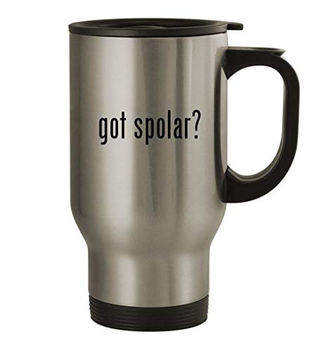 Knick Knack Gifts got spolar? - 14oz Stainless Steel Travel Mug, Silver