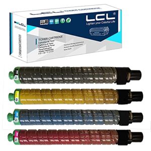 lcl compatible toner cartridge replacement for ricoh mp c4502 c4502a c5502 c5502a 841751 841754 841753 841752 841679 841682 841681 841680 (4-pack black cyan magenta yellow)