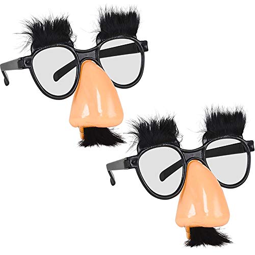 The Dreidel Company Child's Disguise Glasses, Funny Eyes and Nose with Mustache Glasses, Party Favors (2-Pack)