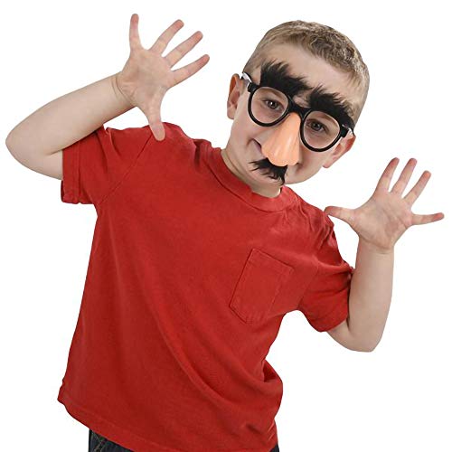 The Dreidel Company Child's Disguise Glasses, Funny Eyes and Nose with Mustache Glasses, Party Favors (2-Pack)