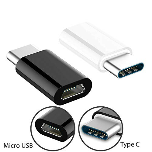 Micro USB to USB C Adapter, USB Type C Adapter Convert Connector with Resistor, Fast Charging for Samsung Galaxy S10 S9 S8 Plus Note 9 8, MacBook, LG V30 G5 G6, Moto Z2 Play (Black)