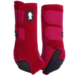 classic equine legacy2 hind support boots, crimson, large