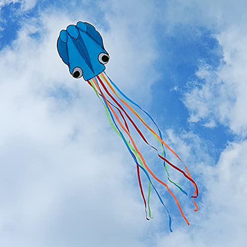 Motiloo Octopus Flyer Kite - Kite-Pack with 3 Spotty Colors, Easy to Fly - Perfect for Beginners, Kids, and Adults