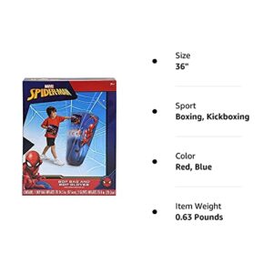 Spiderman Spider-Man Inflatable Bop Bag & Bop Gloves Set Kids Punching Bag with Gloves, Freestanding Superhero Blow Up Bouncing Boxing Bag for Exercise, Durable Heavy Duty Indoor and Outdoor - 34.5"