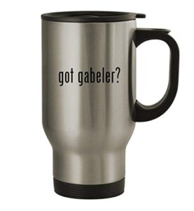 knick knack gifts got gabeler? - 14oz stainless steel travel mug, silver