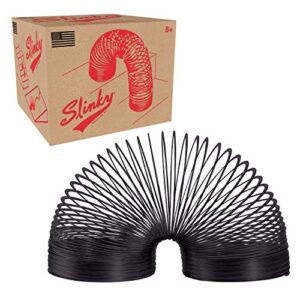 collector’s slinky the original walking spring toy, black metal slinky, toys for 3 year old girls and boys, party favors, fidget toys, by just play
