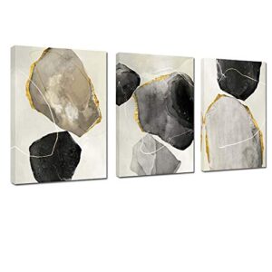 stone zen nature themed prints artwork rock with golden edge canvas wall art home decoration for bedroom living room bathroom painting