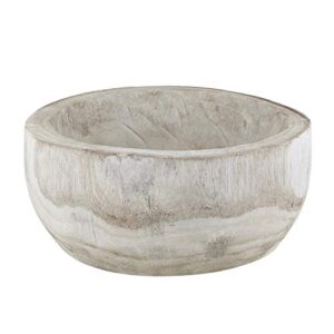 santa barbara design studio table sugar hand carved paulownia wood serving bowl, 12" diameter, natural