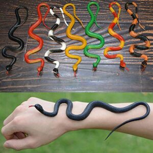 WDFS Small Rubber Snakes, Fake Snakes Realistic Rain Forest Snakes Toys for Boys Gag Toys, Prop, Game Prizes and Party Decorations