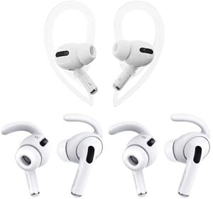 alxcd earhook ear tips replacement for air pods pro, 1 pair over-ear soft silicon ear hook & 2 pairs in-ear silicone ear tips in 1 set [anti lost] [anti slip], fit for air pods pro (1c+2s) white