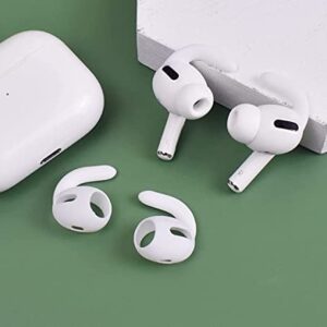 ALXCD Earhook Ear Tips Replacement for Air Pods Pro, 1 Pair Over-Ear Soft Silicon Ear Hook & 2 Pairs in-Ear Silicone Ear Tips in 1 Set [Anti Lost] [Anti Slip], Fit for Air Pods Pro (1C+2S) White