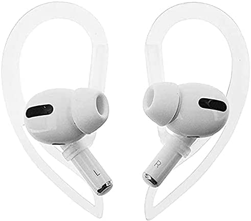 ALXCD Earhook Ear Tips Replacement for Air Pods Pro, 1 Pair Over-Ear Soft Silicon Ear Hook & 2 Pairs in-Ear Silicone Ear Tips in 1 Set [Anti Lost] [Anti Slip], Fit for Air Pods Pro (1C+2S) White