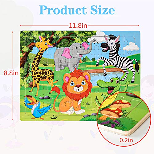 (6 Puzzles*60 Piece) Puzzles for Kids Ages 4-8, Wooden Jigsaw Puzzles 60 Pieces Preschool Toddler Puzzles Set for Boys and Girls