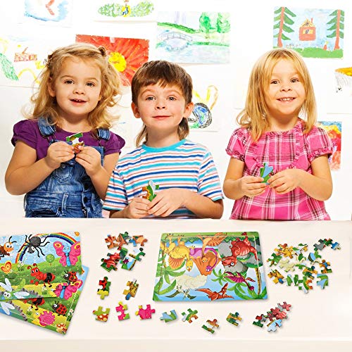 (6 Puzzles*60 Piece) Puzzles for Kids Ages 4-8, Wooden Jigsaw Puzzles 60 Pieces Preschool Toddler Puzzles Set for Boys and Girls