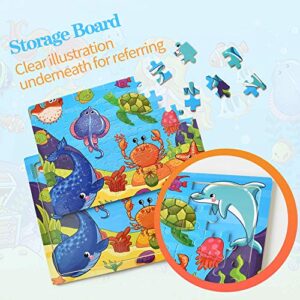 (6 Puzzles*60 Piece) Puzzles for Kids Ages 4-8, Wooden Jigsaw Puzzles 60 Pieces Preschool Toddler Puzzles Set for Boys and Girls