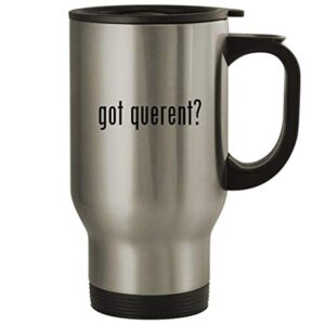 Knick Knack Gifts got querent? - 14oz Stainless Steel Travel Mug, Silver