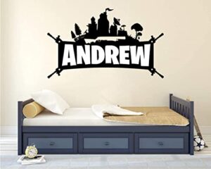 custom name wall decal - famous game - wall decal for home bedroom nursery playroom decoration (r julio 457) ((wide 20"x12" height))