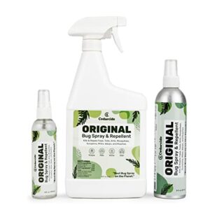 Cedarcide Original Bug Spray | Repel & Kill Fleas, Ticks, Mosquitoes, Mites, Ants & Chiggers | for use on People, Pets & Home | Natural Cedar Oil | Medium Size Kit