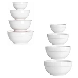 dowan bundle porcelain serving bowls, 64/42/22/12 ounce