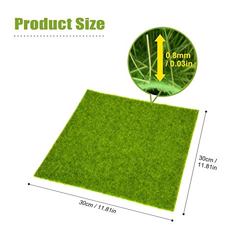 Cocoarm Artificial Grass Turf Lawn, Synthetic Artificial Grass Mat Turf Lawn Garden Micro Landscape Ornament Dollhouse Grass Home Decor for Indoor and Outdoor Use, Non Toxic for Pet, 12 x 12inch