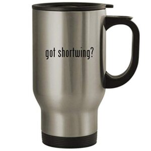 Knick Knack Gifts got shortwing? - 14oz Stainless Steel Travel Mug, Silver